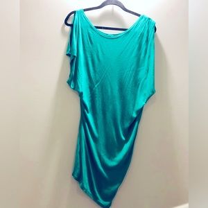 Teal Green Asymmetric Dress